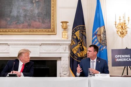 President Trump and Governor Stitt discuss Opening America at the White House.
